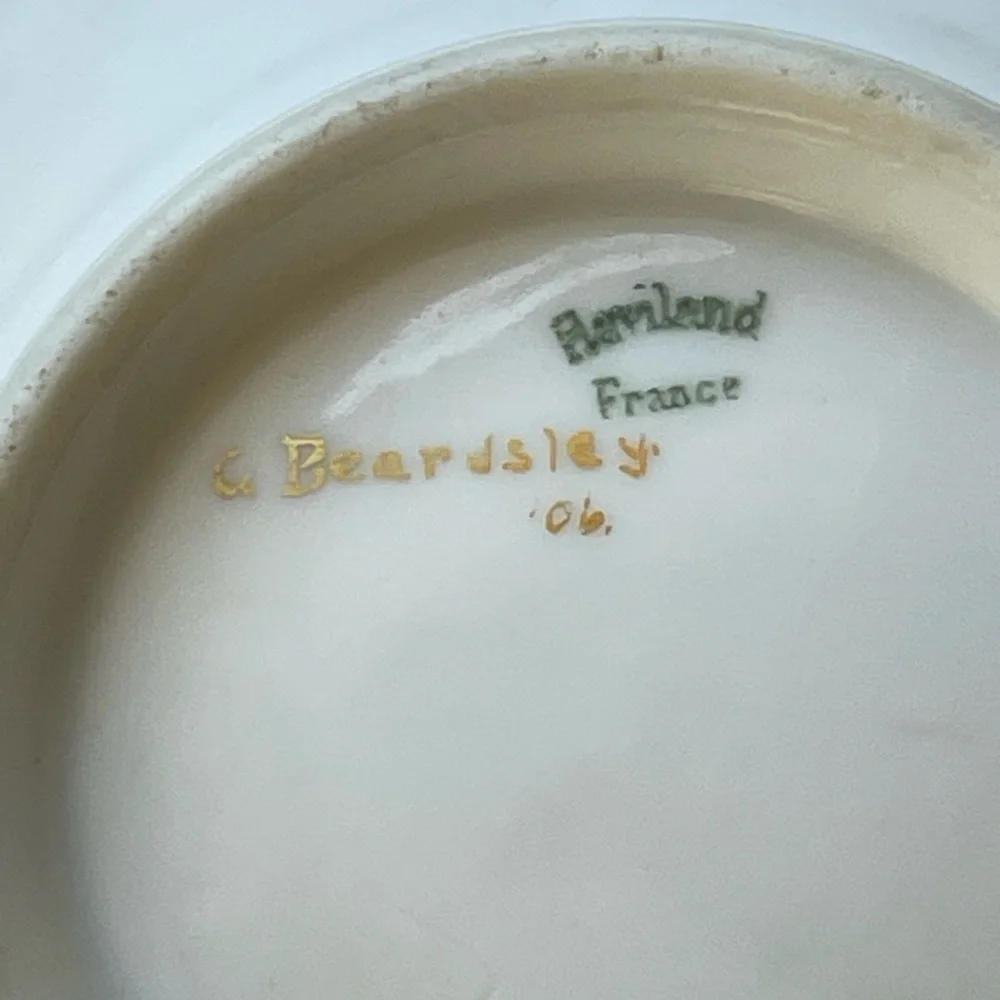 Vintage Haviland china dish handpainted and signed, France